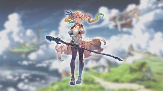 Granblue Fantasy Relink characters - Io on a cloudy landscape background