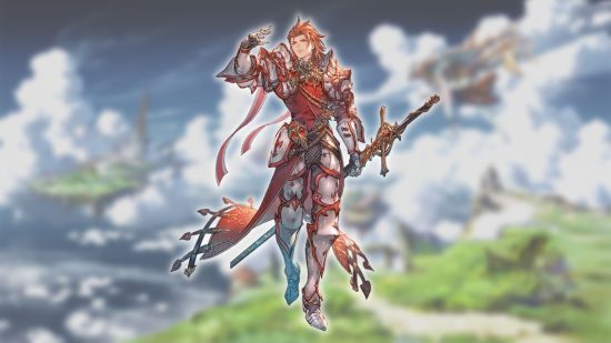 Granblue Fantasy Relink characters - Percival on a cloudy landscape background