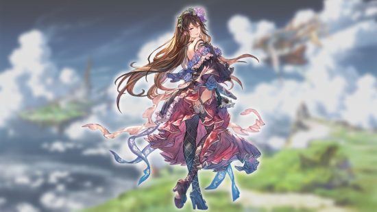 Granblue Fantasy Relink characters - Rosetta on a cloudy landscape background