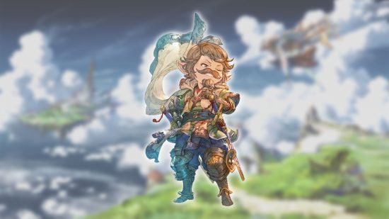 Granblue Fantasy Relink characters - Yodarha on a cloudy landscape background