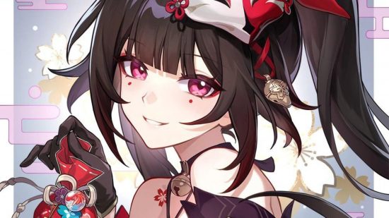 Official artwork of Honkai Star Rail Sparkle showing her holding a red coin purse