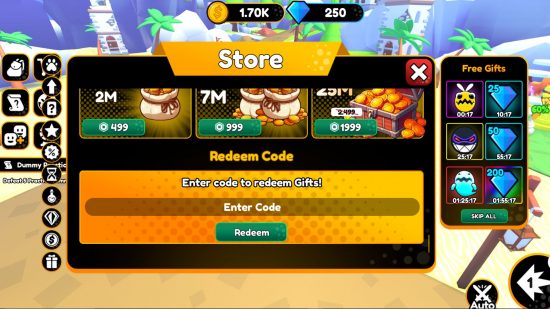How to redeem Prota Simulator codes in the Roblox game