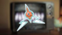 Rotom Pokémon Go: a normal form Rotom over a static TV background