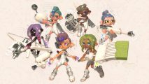 Splatoon 3 Side Order palettes: a range of octolings holding different weapons