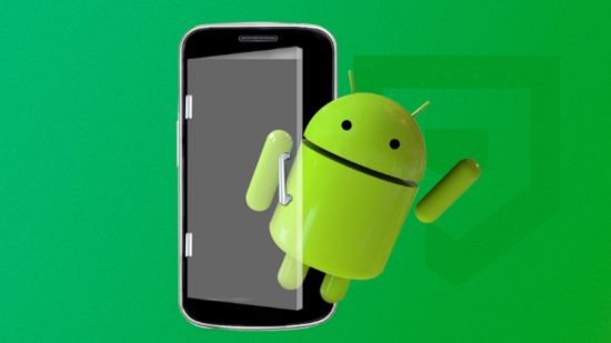 Custom image for Android 15 preview news with the Android mascot popping out of a phone