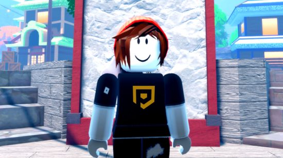Anime Last Stand codes - a Roblox avatar with a Pocket Tactics t-shirt on smiles at the camera