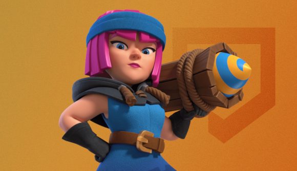 Custom image for best free mobile games guide with a Clash Royale character with a rocket launcher looking at you