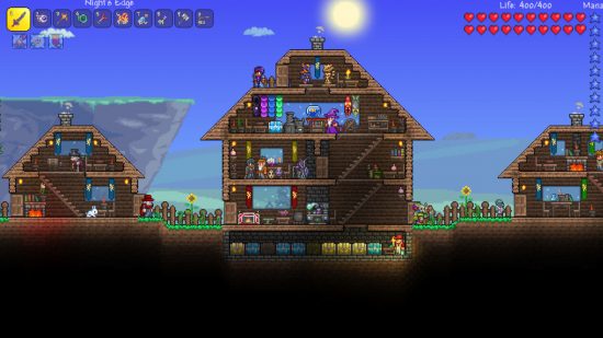 Screenshot of a large house above ground for for best games like Stardew Valley list