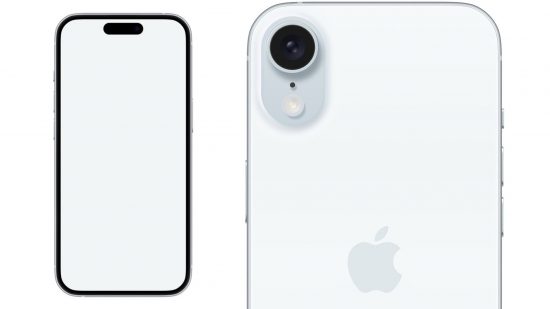 Custom image of the back of an iPhone SE in white for iPhone SE design rumors news
