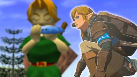 Link in Tears of the Kingdom and Ocarina of Time