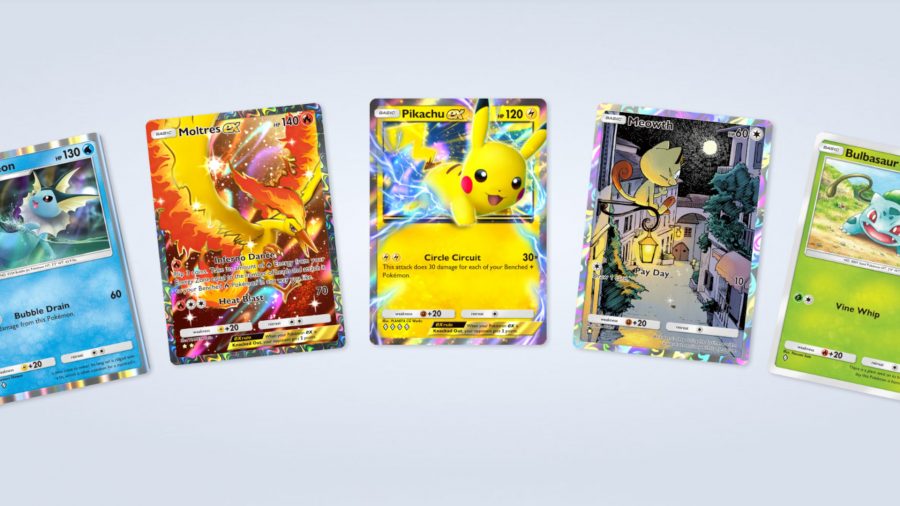 Pokemon TCG Pocket hero image featuring a range of legacy cards in the new style