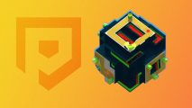 Rytmos cube next to Pocket Tactics logo