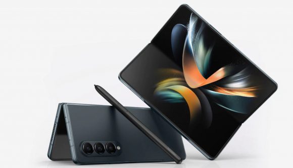 Official art of Samsung Galaxy Z Fold 4 for Samsung triple foldable news as there are no official images of the product at the time of writing