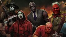 Artwork of the Dead by Daylight slipknot masks and full outfits in the game