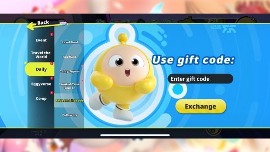 How to redeem Eggy Party codes in the mobile game
