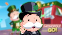 Monopoly Go St paddys party rewards - the monpoly Man wearing a shamrock in his hat