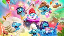Smurfs Village Party artwork showing different characters in the game