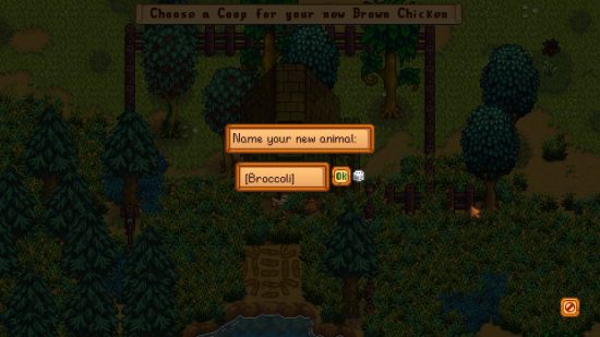 Stardew Valley item codes - a textbox with an item code in it in the game