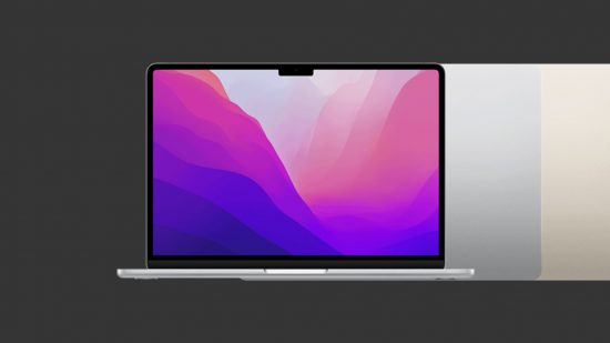 Custom image for Apple foldable news with a MacBook on a grey background
