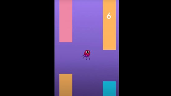 Apple Watch games - a jellyfish floating between colorful obstacles 