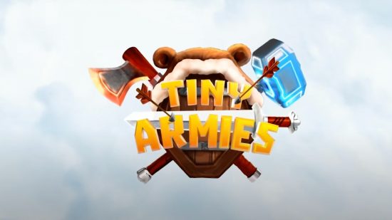 Apple Watch games - the Tiny Armies logo against a sea of clouds