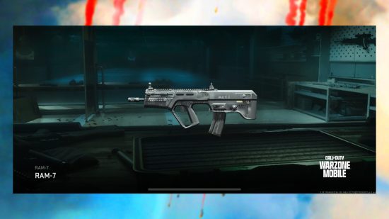 Screenshot for Call of Duty: Warzone Mobile best weapons guide showing the RAM-7