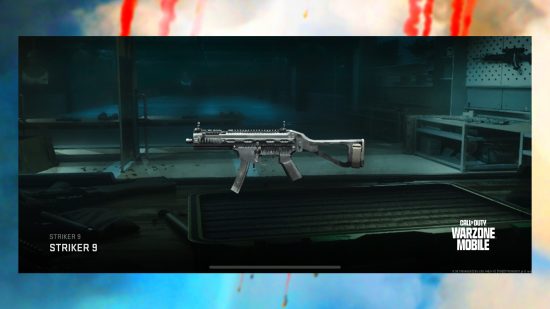 Capture d'écran du guide des meilleures armes de Call of Duty: Warzone Mobile montrant le Striker 9
