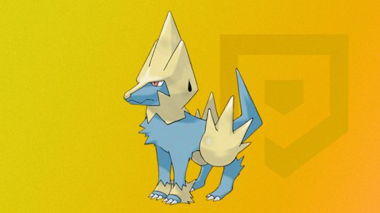Custom image for best dog Pokemon guide with a Manectric on a yellow background