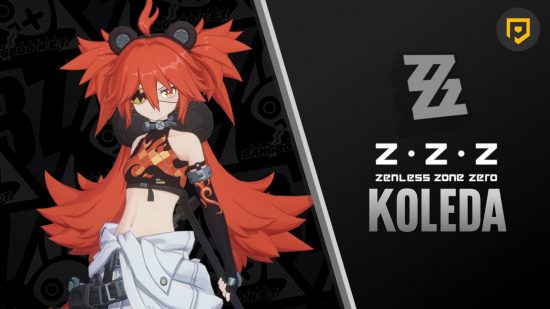 Zenless Zone Zero's Koleda standing next to text that says "ZZZ KOLEDA"