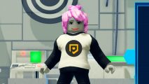 Anime Switch codes - a character in the Roblox game wearing a white shirt and pink hair