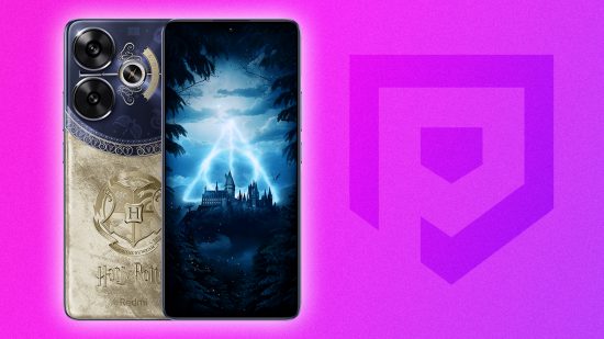 Custom image for Redmi Turbo 3 launch news with the Harry Potter version on a purple background
