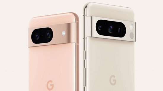Custom image for Amazon Google Pixel 8 deal post with two Google Pixel 8 phones on a white background