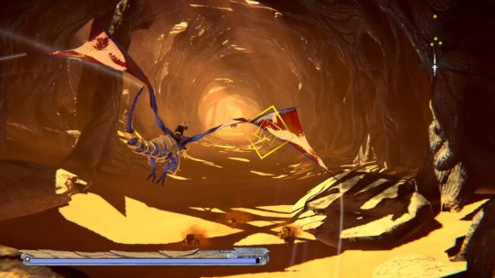 Screenshot of flying through a cave in Panzer Dragoon: Remake for best dragon games guide