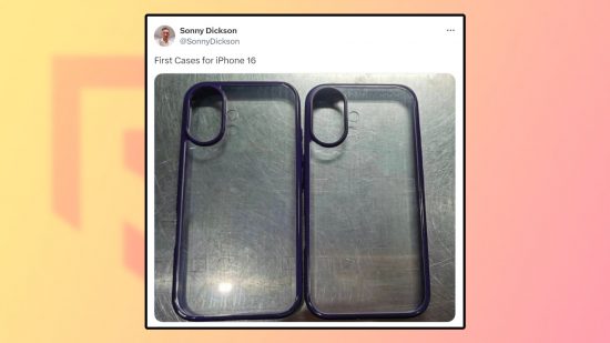 Screenshot of Sonny Dickson's tweet detailing the iPhone 16 case design leak