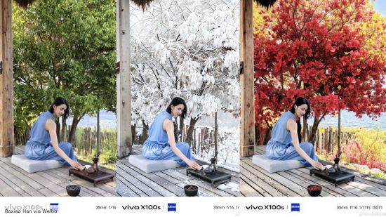 Image courtesy of Boxiao Han's Weibo with different AI produced images of summer, winter, and fall