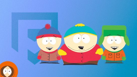 new South park game - four characters from the show on a blue background