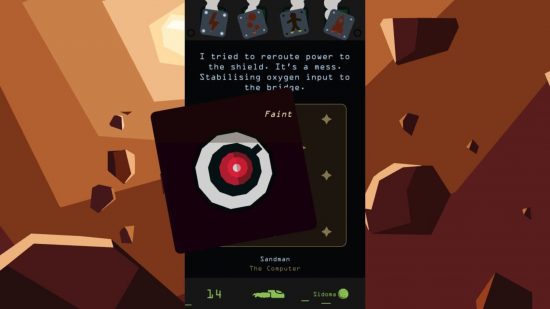 reigns beyond switch review - a screenshot showing a choice being made with a card