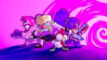 squad busters team preparing to fight outside a swirling pink portal
