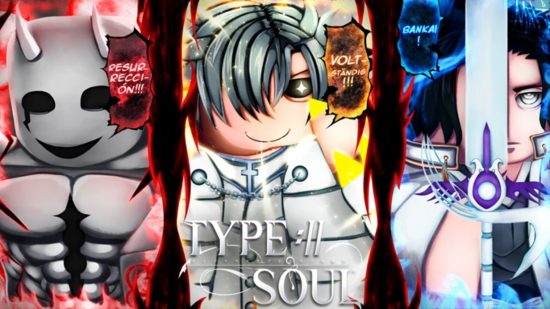 Type Soul codes - three different characters split by colored lines