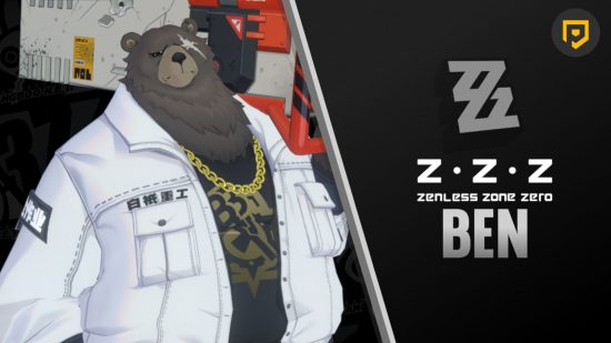 Zenless Zone Zero's Ben standing next to text that says "ZZZ BEN"