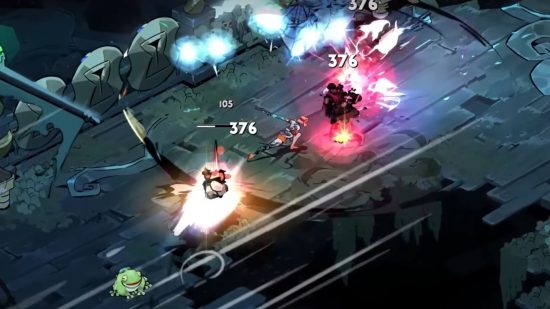 Hades 2 weapons - Sister Blades in combat hitting two enemies at once