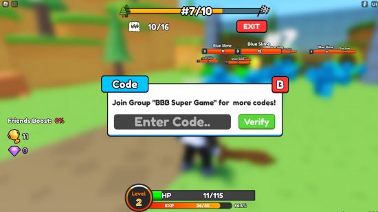 How to redeem Warrior Simulator codes in the Roblox game