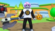Warrior Simulator codes - a character holding an axe in the Roblox game