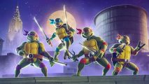 World of Tanks Blitz x TMNT - the teenage mutant ninja turtles standing on a rooftop at night
