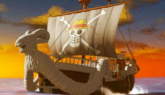 The famous One Piece pirate ship set in the world of Roblox
