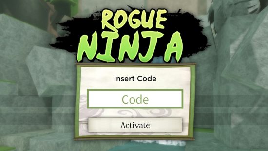 Rogue Ninja code redemption screen