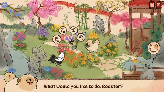Rooster interview: A screenshot from Rooster of the dog's minigame