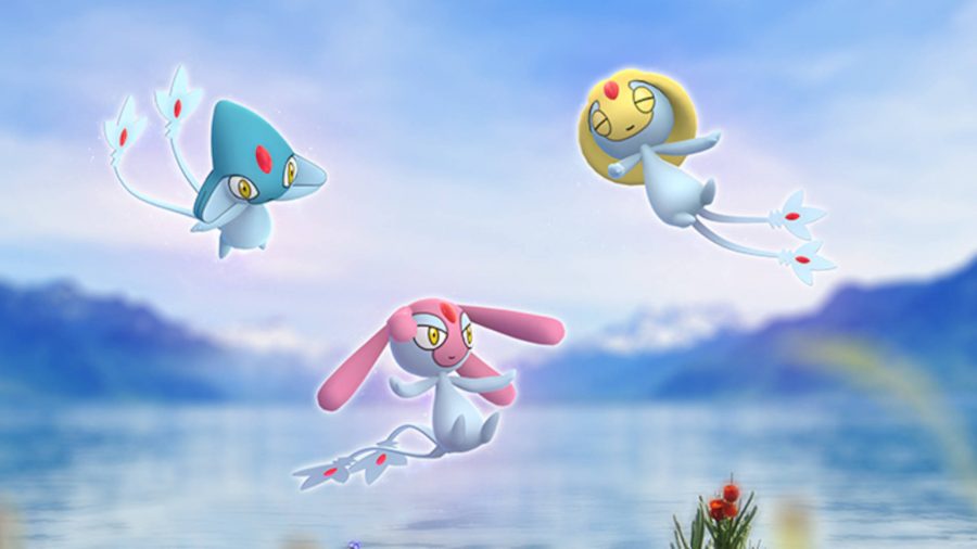 Uxie, Mesprit, and Azelf are regional Pokémon only available via raids.