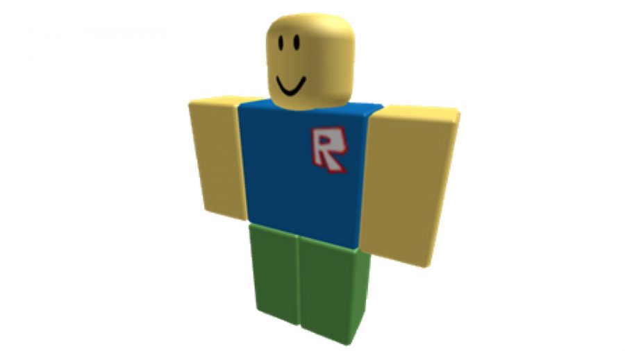 A basic Roblox guest avatar. A blocky character with a blue torso and green legs.