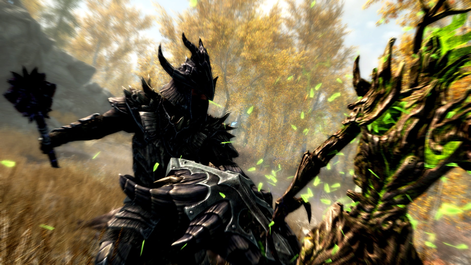 A one-on-one battle in Skyrim